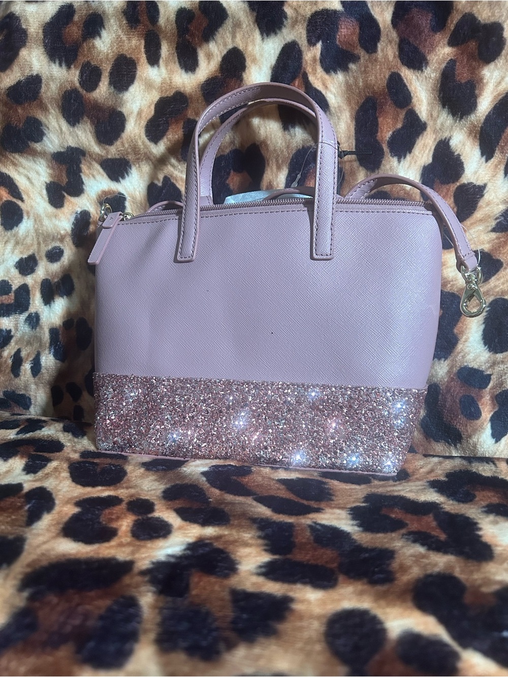 kate spade Blush Pink Glitter-Trim Satchel